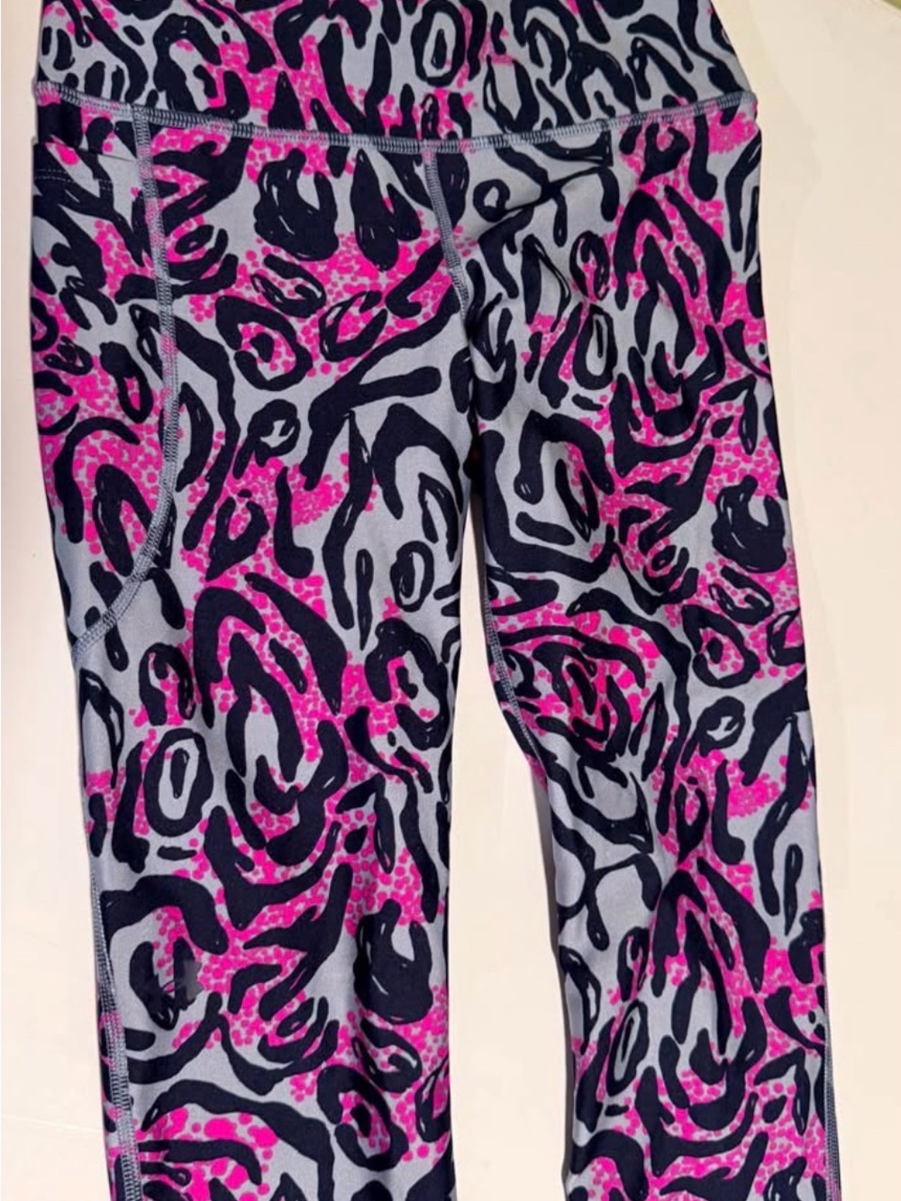 Under Armour Gray, Black & Hot Pink Animal Print Leggings